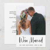 Eenvoudige huwelijksaankondiging en -feest na de b kaart (Voorkant / Achterkant)