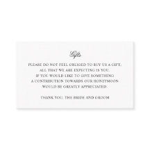 Eenvoudige huwelijkscadeau Insert Kaart