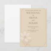 Eenvoudige huwelijksceremonie uitnodiging - Bloeme (Voorkant / Achterkant)