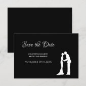 Eenvoudige Huwelijksdatum Bewaren Zwart Wit Bruid  (Voorkant / Achterkant)