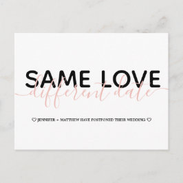 Eenvoudige Huwelijksdatum Wijzigen Typografie Foto Aankondigingskaart