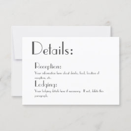 Eenvoudige Huwelijksdetails Kaart