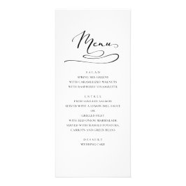 Eenvoudige huwelijksdiner menu. Modern zwart en wi Reclamekaart