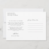 Eenvoudige Huwelijksfoto Bedankkaart Kaart (Achterkant)