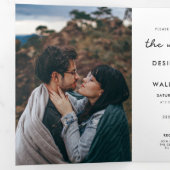 Eenvoudige huwelijksfoto-uitnodiging drieluik uitnodiging (Binnenzijde eerst)