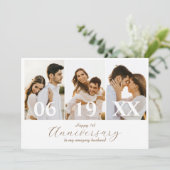 Eenvoudige huwelijksjubileum foto | Collagekaart Kaart (Staand voorkant)