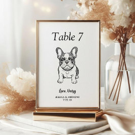 Eenvoudige Huwelijkskaart voor Honden in Zwart en  Kaart