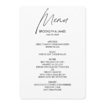 Eenvoudige Huwelijksmenu in Script Lettertype Wit