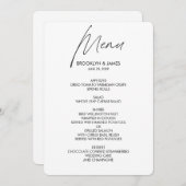 Eenvoudige Huwelijksmenu in Script Lettertype Wit Menu (Voorkant / Achterkant)