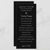 Eenvoudige huwelijksprogramma's (zwart) programmakaart (Voorkant / Achterkant)