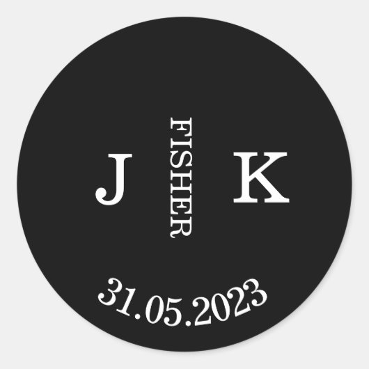 Eenvoudige Huwelijksstickers Ronde Sticker (Voorkant)