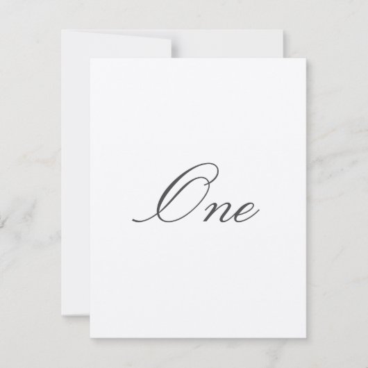 Eenvoudige huwelijkstafelnummers kaart (Voorkant)