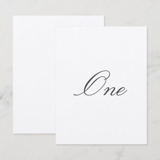 Eenvoudige huwelijkstafelnummers kaart (Voorkant / Achterkant)
