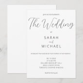 Eenvoudige huwelijksuitnodiging kaart (Voorkant / Achterkant)