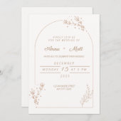 Eenvoudige huwelijksuitnodiging kaart (Voorkant / Achterkant)