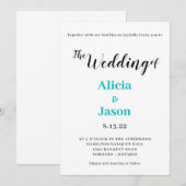 Eenvoudige huwelijksuitnodiging kaart (Voorkant / Achterkant)