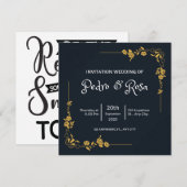 Eenvoudige huwelijksuitnodiging kaart (Voorkant / Achterkant)