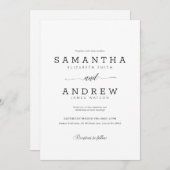 Eenvoudige huwelijksuitnodiging kaart (Voorkant / Achterkant)