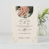 Eenvoudige huwelijksuitnodiging kaart (Staand voorkant)