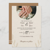 Eenvoudige huwelijksuitnodiging kaart (Voorkant / Achterkant)