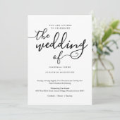 Eenvoudige huwelijksuitnodiging kaart (Staand voorkant)