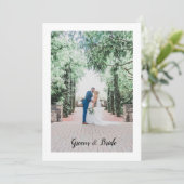 Eenvoudige huwelijksuitnodiging kaart (Staand voorkant)