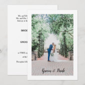 Eenvoudige huwelijksuitnodiging kaart (Voorkant / Achterkant)