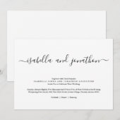 Eenvoudige huwelijksuitnodiging kaart (Voorkant / Achterkant)