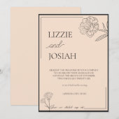 Eenvoudige huwelijksuitnodiging kaart (Voorkant / Achterkant)