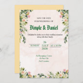 Eenvoudige huwelijksuitnodiging kaart (Voorkant / Achterkant)