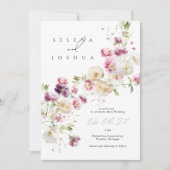 Eenvoudige huwelijksuitnodiging | Leuk bloemontwer Kaart (Voorkant)