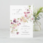 Eenvoudige huwelijksuitnodiging | Leuk bloemontwer Kaart (Staand voorkant)