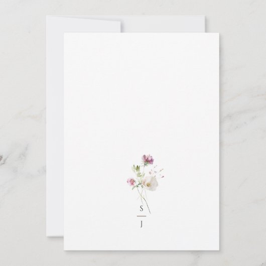 Eenvoudige huwelijksuitnodiging | Leuk bloemontwer Kaart (Achterkant)