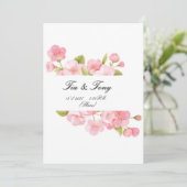 Eenvoudige huwelijksuitnodiging met rozen kaart (Staand voorkant)