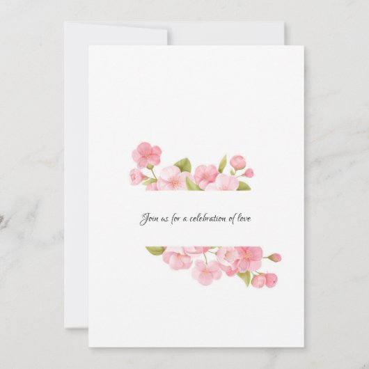 Eenvoudige huwelijksuitnodiging met rozen kaart (Achterkant)