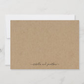 Eenvoudige huwelijksuitnodiging met RSVP - Kraft P Kaart (Achterkant)