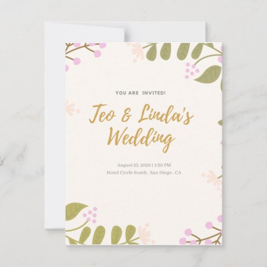 Eenvoudige huwelijksuitnodiging / Moderne huwelijk Kaart (Voorkant)