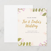 Eenvoudige huwelijksuitnodiging / Moderne huwelijk Kaart (Voorkant / Achterkant)