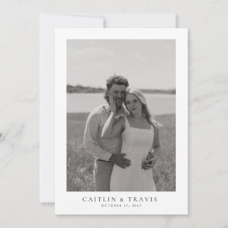 Eenvoudige huwelijksuitnodiging QR-code op de rug Kaart