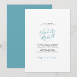 Eenvoudige huwelijksuitnodiging Tropical Turquoise