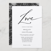 Eenvoudige huwelijksuitnodiging voor een moderne l kaart (Voorkant / Achterkant)