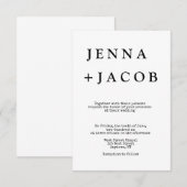 Eenvoudige huwelijksuitnodigingen kaart (Voorkant / Achterkant)