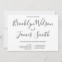 Eenvoudige Huwelijksuitnodigingen met Script Lette Kaart