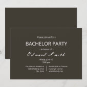 Eenvoudige huwelijksuitnodigingen van bachelorpart kaart (Voorkant / Achterkant)