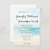 Eenvoudige huwelijksuitnodigingen voor strandbeste kaart (Voorkant / Achterkant)