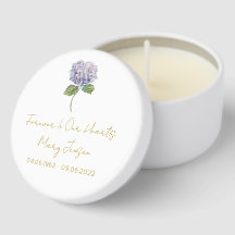 Eenvoudige Hydrangea Rouw Mini Kaars Favoren