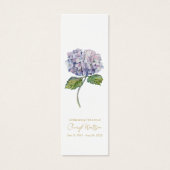 Eenvoudige Hydrangea Rouwherdenkingsbladwijzer Mini Visitekaartjes (Voorkant)