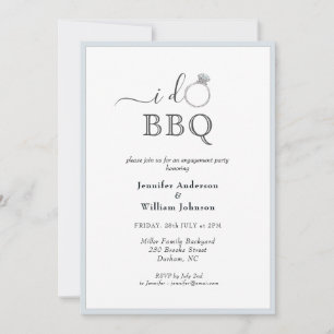 Eenvoudige I DO BBQ met ring verlovingsfeest Aankondiging