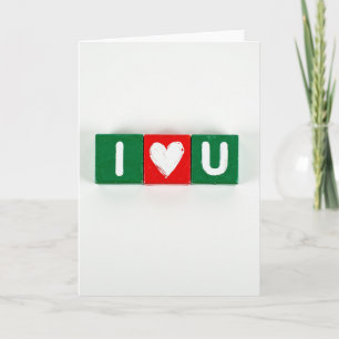 Eenvoudige I Love U Blokken Kaart