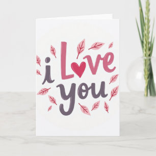 Eenvoudige I Love You Bladeren Kaart